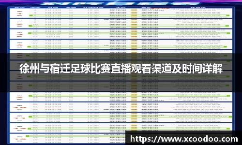 徐州与宿迁足球比赛直播观看渠道及时间详解