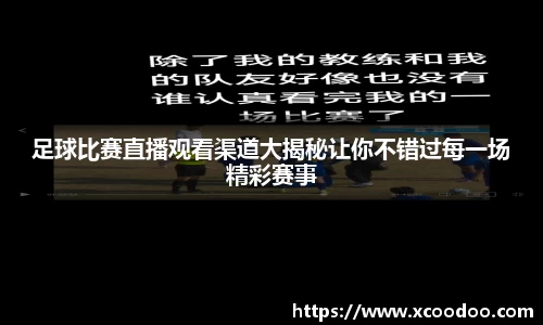 足球比赛直播观看渠道大揭秘让你不错过每一场精彩赛事